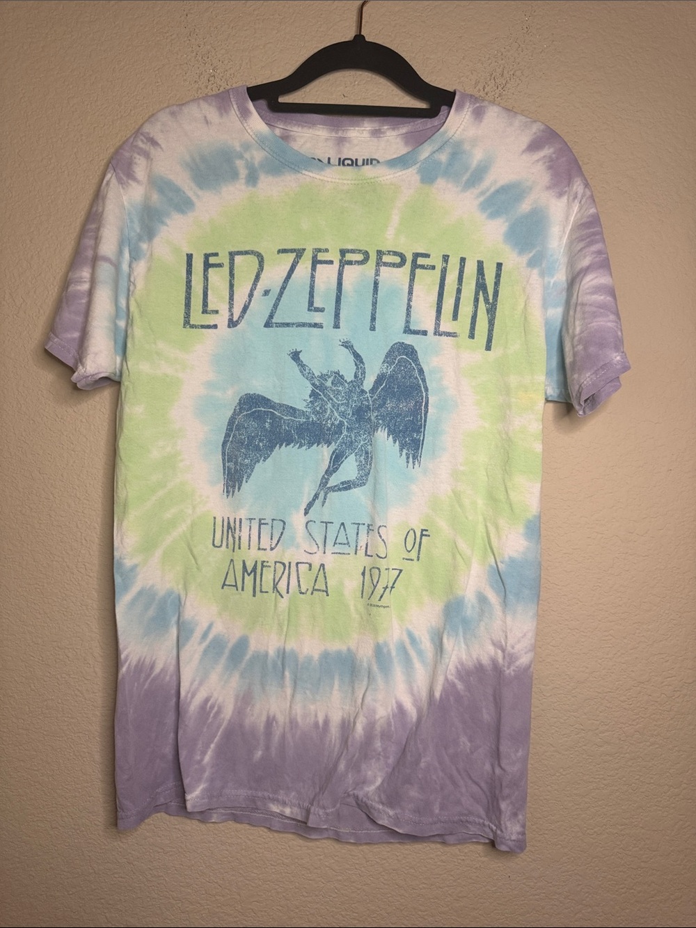 Liquid Blue Led Zeppelin Tie Dye Band Tee Small